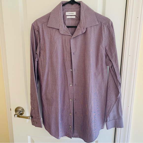 Calvin Klein Slim Fit Mens Top 32/33 M Purple - Picture 1 of 6
